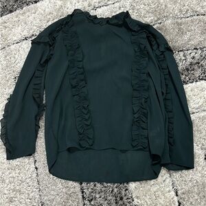 Elegant Women's Ruffled Green Top